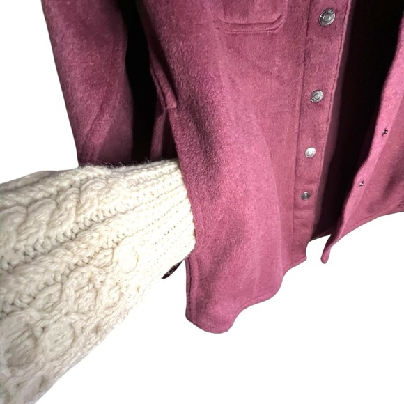 Ridgecut Shacket Fully Lined with Pockets Wool Blend in Wine Size Small - Picture 3 of 14